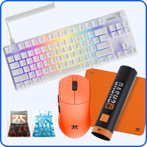 Dash Max Mousepad, Lamzu Maya Mouse, Streak90 LP Keyboard & Ice/Lava Keycap