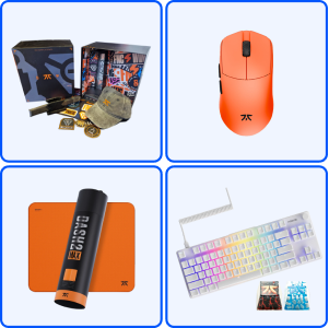 Dash Max Mousepad, Lamzu Maya Mouse, Streak90 LP Keyboard, Ice/Lava Keycap & Fnatic Fan Box